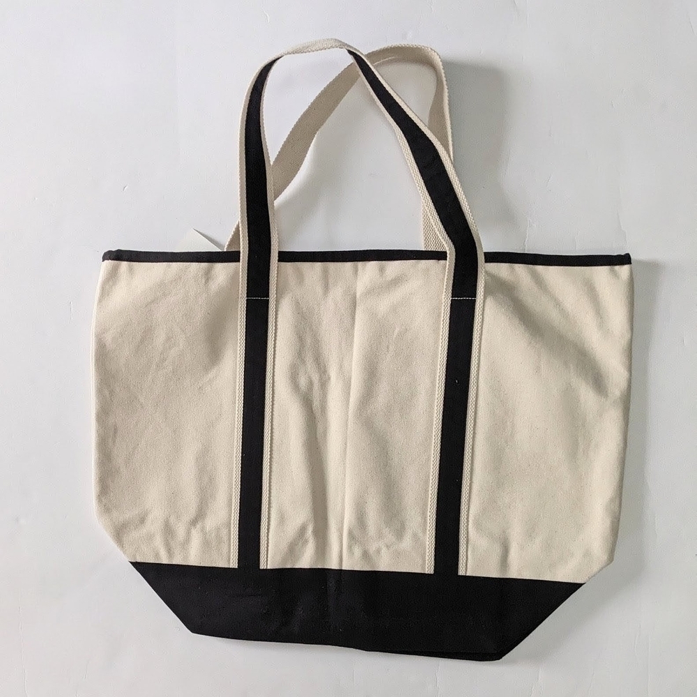 Sturdy But Stylish Canvas Tote with Black Trim & Initial 'J' - Picture 2 of 8